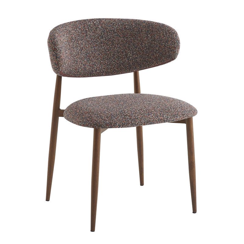 Chaise de restaurant BONNIE d'intérieur - Bois imitation noyer, tissu 100% PES - acier rouge & bleu 78 · 78