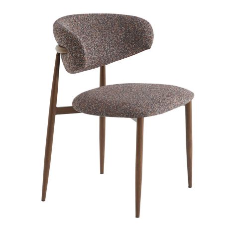 Chaise de restaurant BONNIE d'intérieur - Bois imitation noyer, tissu 100% PES - acier rouge & bleu 78 · 78