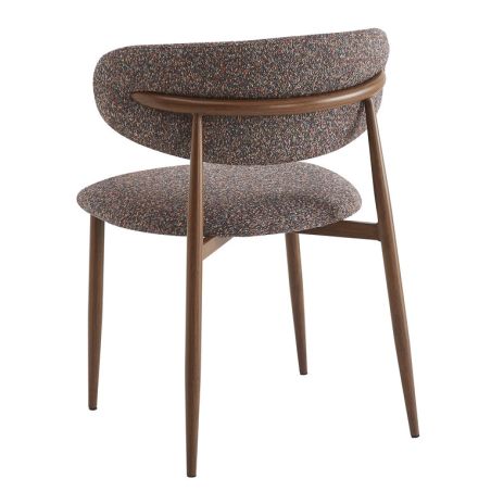 Chaise de restaurant BONNIE d'intérieur - Bois imitation noyer, tissu 100% PES - acier rouge & bleu 78 · 78