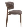 Chaise de restaurant BONNIE d'intérieur - Bois imitation noyer, tissu 100% PES - acier rouge & bleu 78 · 78