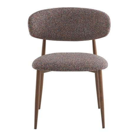 Chaise de restaurant BONNIE d'intérieur - Bois imitation noyer, tissu 100% PES - acier rouge & bleu 78 · 78