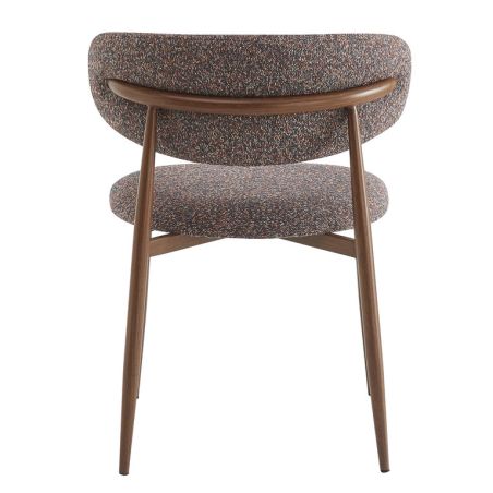 Chaise de restaurant BONNIE d'intérieur - Bois imitation noyer, tissu 100% PES - acier rouge & bleu 78 · 78