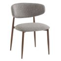 Chaise de restaurant BONNIE d'intérieur - Bois imitation noyer, tissu 100% PES - acier gris & brun 90 · 90