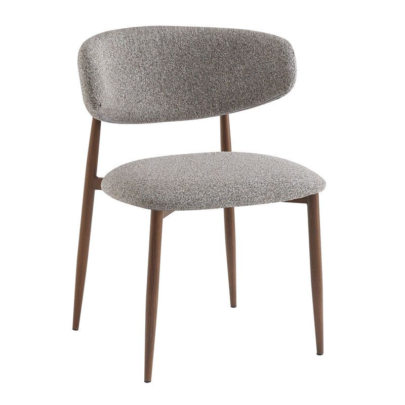 Chaise de restaurant BONNIE d'intérieur - Bois imitation noyer, tissu 100% PES - acier gris & brun 90 · 90