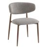 Chaise de restaurant BONNIE d'intérieur - Bois imitation noyer, tissu 100% PES - acier gris & brun 90 · 90