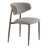 Chaise de restaurant BONNIE d'intérieur - Bois imitation noyer, tissu 100% PES - acier gris & brun 90 · 90