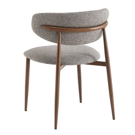Chaise de restaurant BONNIE d'intérieur - Bois imitation noyer, tissu 100% PES - acier gris & brun 90 · 90