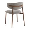 Chaise de restaurant BONNIE d'intérieur - Bois imitation noyer, tissu 100% PES - acier gris & brun 90 · 90
