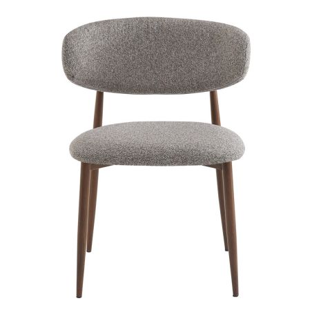 Chaise de restaurant BONNIE d'intérieur - Bois imitation noyer, tissu 100% PES - acier gris & brun 90 · 90
