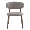 Chaise de restaurant BONNIE d'intérieur - Bois imitation noyer, tissu 100% PES - acier gris & brun 90 · 90
