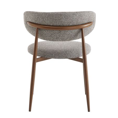 Chaise de restaurant BONNIE d'intérieur - Bois imitation noyer, tissu 100% PES - acier gris & brun 90 · 90