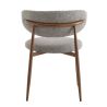 Chaise de restaurant BONNIE d'intérieur - Bois imitation noyer, tissu 100% PES - acier gris & brun 90 · 90