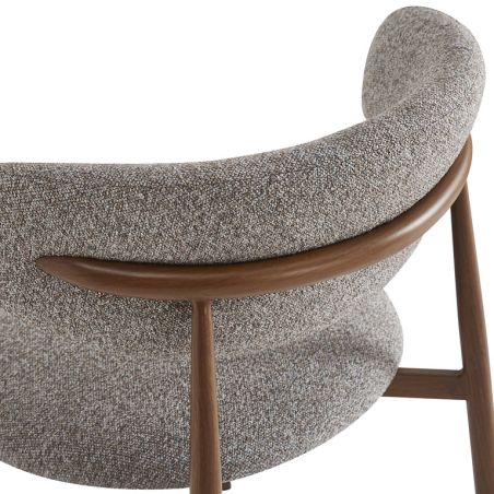 Chaise de restaurant BONNIE d'intérieur - Bois imitation noyer, tissu 100% PES - acier gris & brun 90 · 90