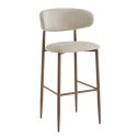 Tabouret de bar CLYDE d'intérieur - Bois imitation noyer, tissu 100% PES - acier greige 08 · 08