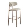 Tabouret de bar CLYDE d'intérieur - Bois imitation noyer, tissu 100% PES - acier greige 08 · 08