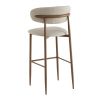 Tabouret de bar CLYDE d'intérieur - Bois imitation noyer, tissu 100% PES - acier greige 08 · 08