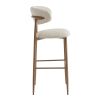 Tabouret de bar CLYDE d'intérieur - Bois imitation noyer, tissu 100% PES - acier greige 08 · 08