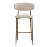 Tabouret de bar CLYDE d'intérieur - Bois imitation noyer, tissu 100% PES - acier greige 08 · 08