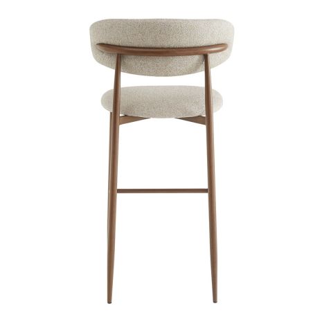 Tabouret de bar CLYDE d'intérieur - Bois imitation noyer, tissu 100% PES - acier greige 08 · 08
