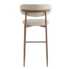 Tabouret de bar CLYDE d'intérieur - Bois imitation noyer, tissu 100% PES - acier greige 08 · 08