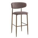 Tabouret de bar CLYDE d'intérieur - Bois imitation noyer, tissu 100% PES - acier rouge & bleu 78 · 78
