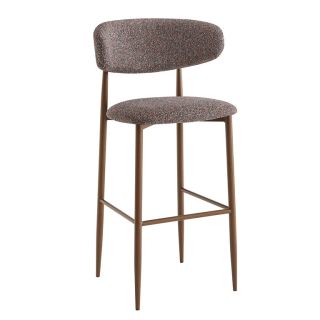 Tabouret de bar CLYDE d'intérieur - Bois imitation noyer, tissu 100% PES - acier rouge & bleu 78 · 78