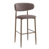 Tabouret de bar CLYDE d'intérieur - Bois imitation noyer, tissu 100% PES - acier rouge & bleu 78 · 78