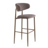 Tabouret de bar CLYDE d'intérieur - Bois imitation noyer, tissu 100% PES - acier rouge & bleu 78 · 78