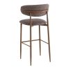 Tabouret de bar CLYDE d'intérieur - Bois imitation noyer, tissu 100% PES - acier rouge & bleu 78 · 78