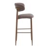 Tabouret de bar CLYDE d'intérieur - Bois imitation noyer, tissu 100% PES - acier rouge & bleu 78 · 78