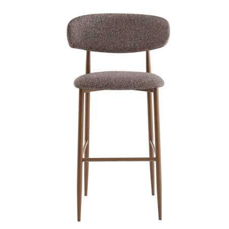 Tabouret de bar CLYDE d'intérieur - Bois imitation noyer, tissu 100% PES - acier rouge & bleu 78 · 78