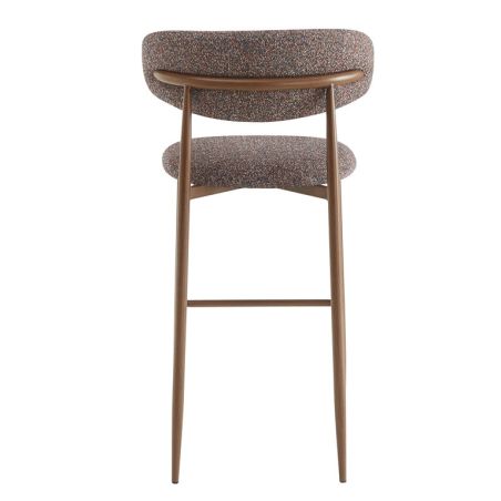Tabouret de bar CLYDE d'intérieur - Bois imitation noyer, tissu 100% PES - acier rouge & bleu 78 · 78