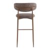 Tabouret de bar CLYDE d'intérieur - Bois imitation noyer, tissu 100% PES - acier rouge & bleu 78 · 78