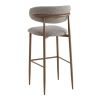 Tabouret de bar CLYDE d'intérieur - Bois imitation noyer, tissu 100% PES - acier gris & brun 90 · 90