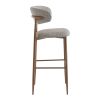 Tabouret de bar CLYDE d'intérieur - Bois imitation noyer, tissu 100% PES - acier gris & brun 90 · 90