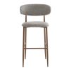 Tabouret de bar CLYDE d'intérieur - Bois imitation noyer, tissu 100% PES - acier gris & brun 90 · 90