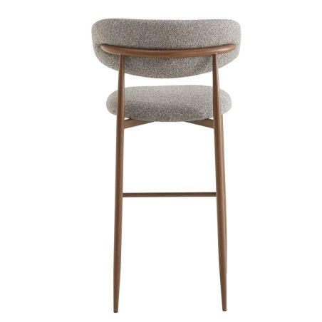 Tabouret de bar CLYDE d'intérieur - Bois imitation noyer, tissu 100% PES - acier gris & brun 90 · 90