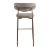 Tabouret de bar CLYDE d'intérieur - Bois imitation noyer, tissu 100% PES - acier gris & brun 90 · 90