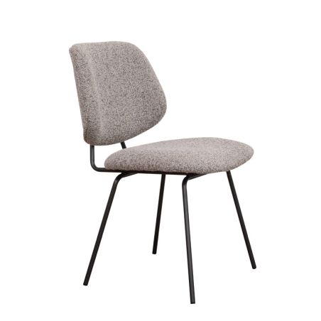 Chaise de restaurant FRANCK d'intérieur - Bois gris métal, tissu 95% PES 5% co - acier greige & bleu gris 11 · 11