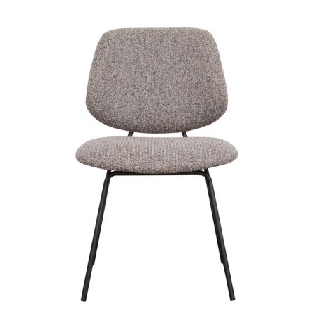 Chaise de restaurant FRANCK d'intérieur - Bois gris métal, tissu 95% PES 5% co - acier greige & bleu gris 11 · 11