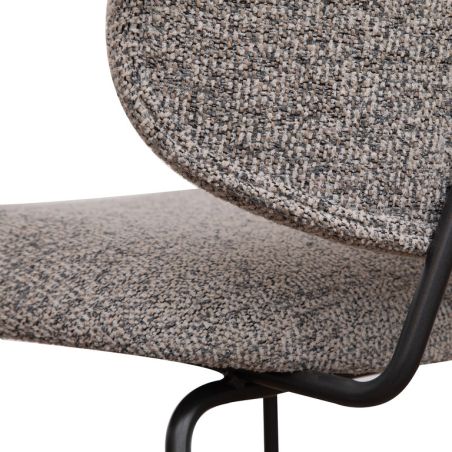 Chaise de restaurant FRANCK d'intérieur - Bois gris métal, tissu 95% PES 5% co - acier greige & bleu gris 11 · 11