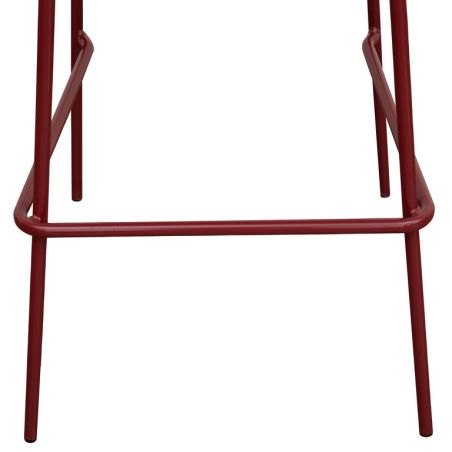 Tabouret de bar CÉSAR d'intérieur - Bois syrah, tissu 95% PES 5% co - acier bordeaux & greige 68 · 68