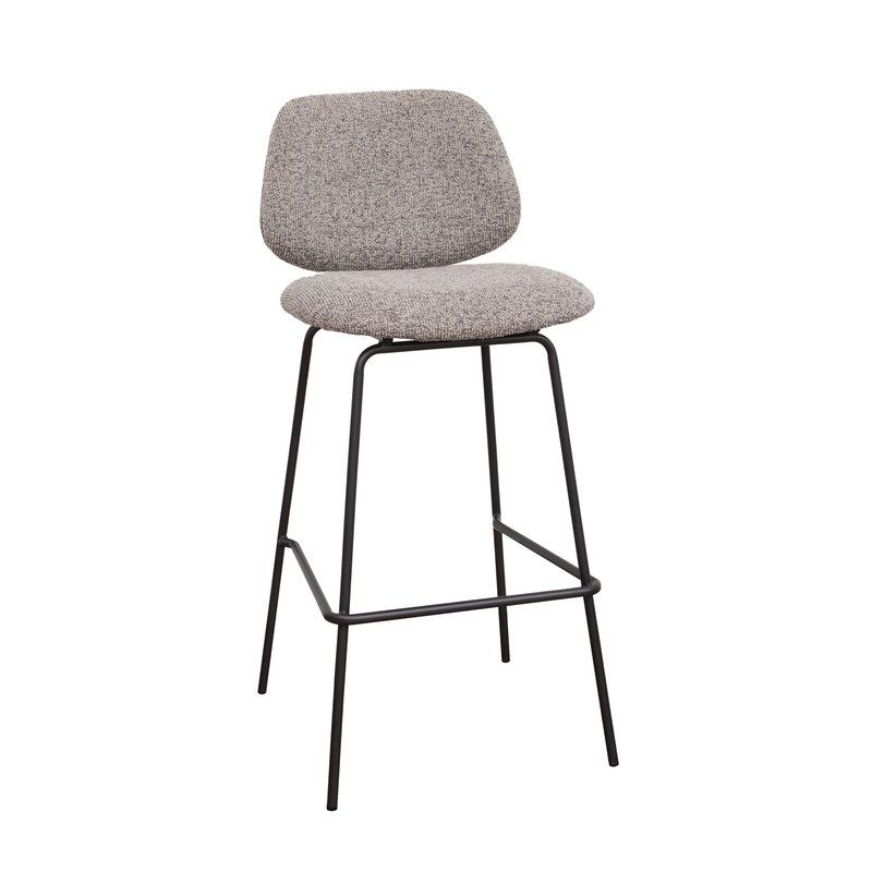 Tabouret de bar CÉSAR d'intérieur - Bois gris métal, tissu 95% PES 5% co - acier greige & bleu gris 11 · 11