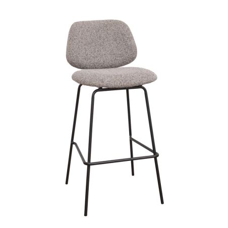 Tabouret de bar CÉSAR d'intérieur - Bois gris métal, tissu 95% PES 5% co - acier greige & bleu gris 11 · 11