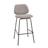 Tabouret de bar CÉSAR d'intérieur - Bois gris métal, tissu 95% PES 5% co - acier greige & bleu gris 11 · 11