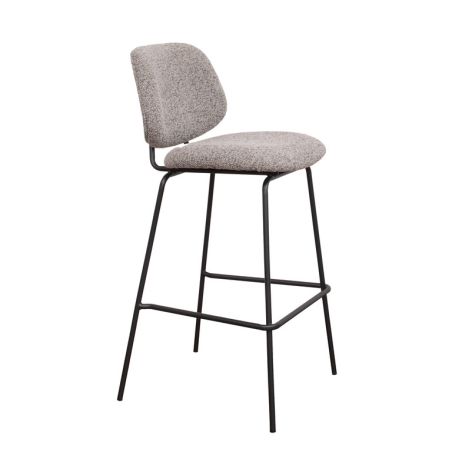 Tabouret de bar CÉSAR d'intérieur - Bois gris métal, tissu 95% PES 5% co - acier greige & bleu gris 11 · 11