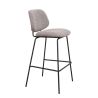 Tabouret de bar CÉSAR d'intérieur - Bois gris métal, tissu 95% PES 5% co - acier greige & bleu gris 11 · 11
