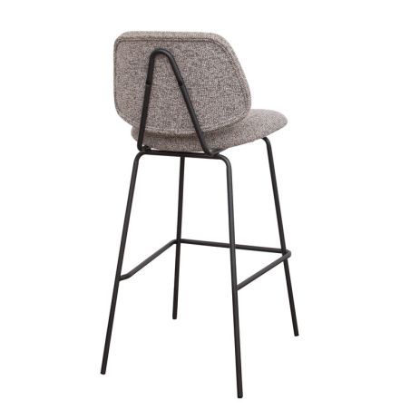 Tabouret de bar CÉSAR d'intérieur - Bois gris métal, tissu 95% PES 5% co - acier greige & bleu gris 11 · 11