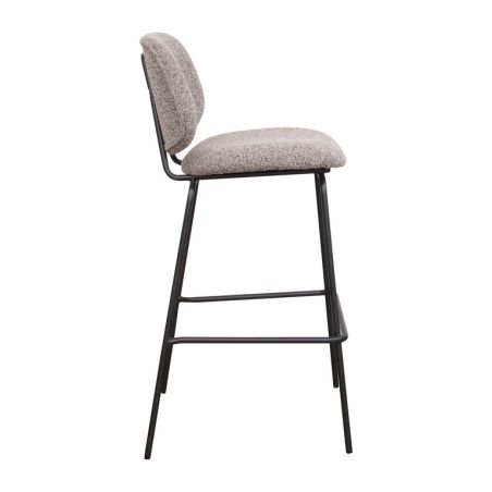 Tabouret de bar CÉSAR d'intérieur - Bois gris métal, tissu 95% PES 5% co - acier greige & bleu gris 11 · 11