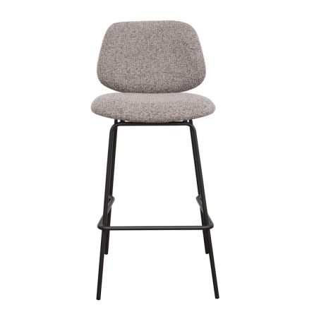 Tabouret de bar CÉSAR d'intérieur - Bois gris métal, tissu 95% PES 5% co - acier greige & bleu gris 11 · 11